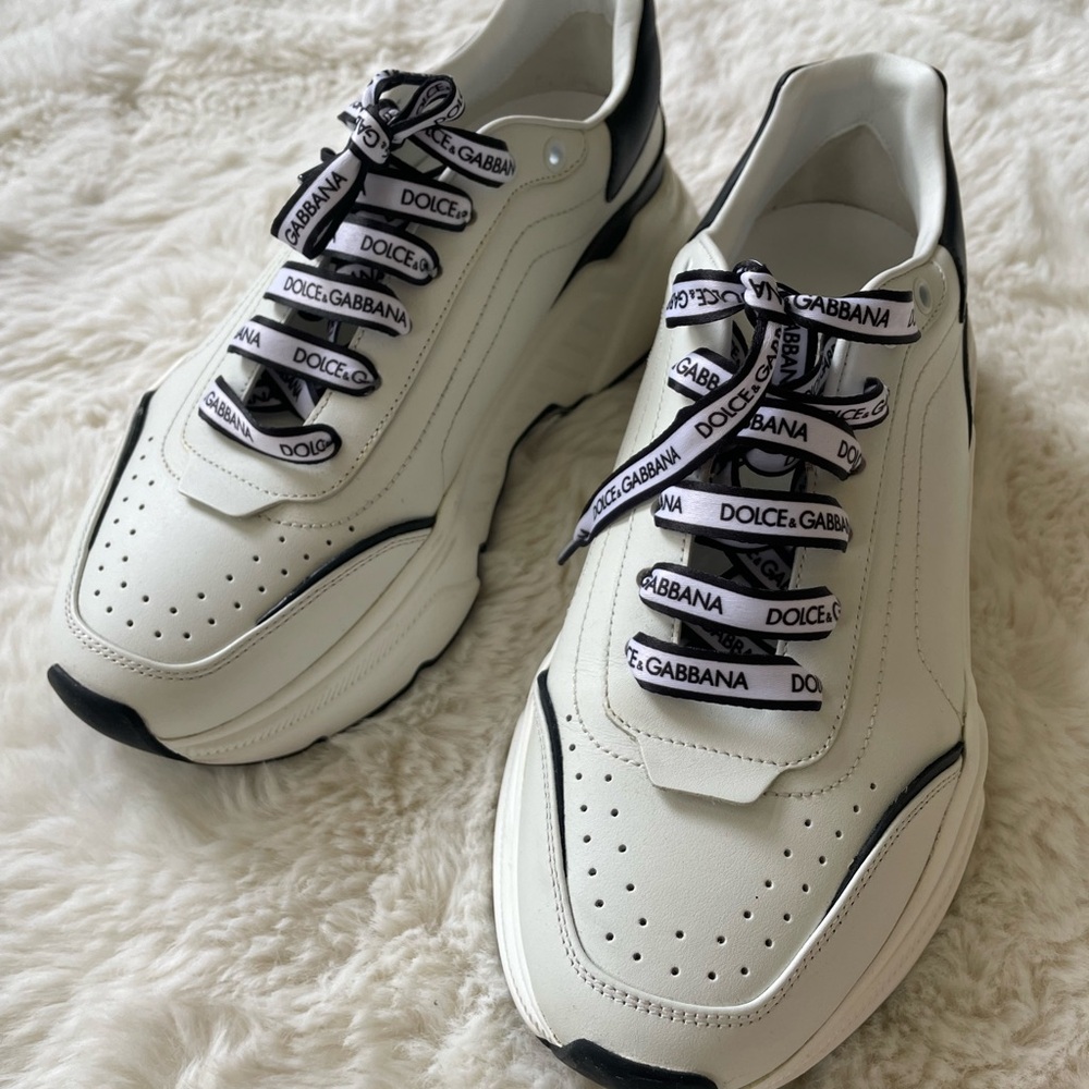 Dolce & Gabbana Black and White Logo Sneakers